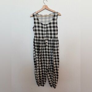Kate Quinn Women’s Gingham Romper Size Small Black and White
